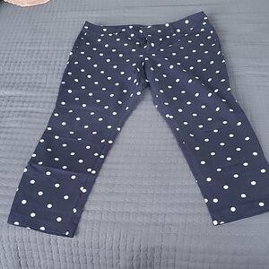 Old Navy Navy Blue Polka Dot Cropped Pants